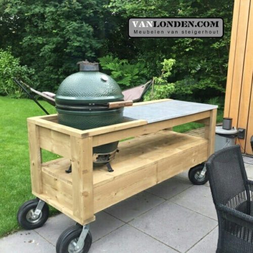 Big Green Egg ombouw Dave van steigerhout (Big Green Egg online bestellen)