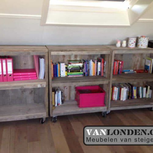 Steigerhouten rolkastje op wielen Jayda (Diverse steigerhouten kasten bestellen)