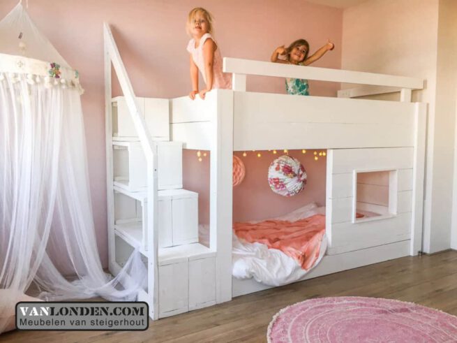 Steigerhouten stapelbed Isabella en Aurora (Stapelbedden)