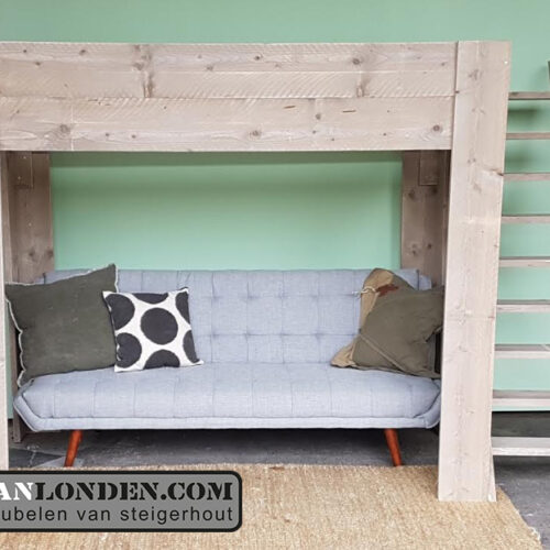 Steigerhouten bed bank combinatie Leonie (Steigerhouten eenpersoonsbedden)