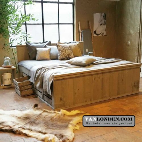 Steigerhouten tweepersoonsbed Fabian (Steigerhouten tweepersoonsbedden)