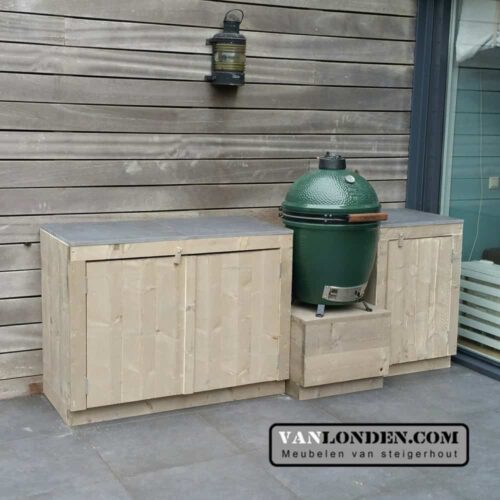 Steigerhouten buitenkeuken Barry (Big Green Egg online bestellen)