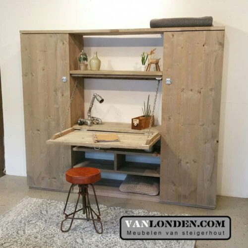 Steigerhouten bureaukast Ewoud (Diverse steigerhouten kasten bestellen)