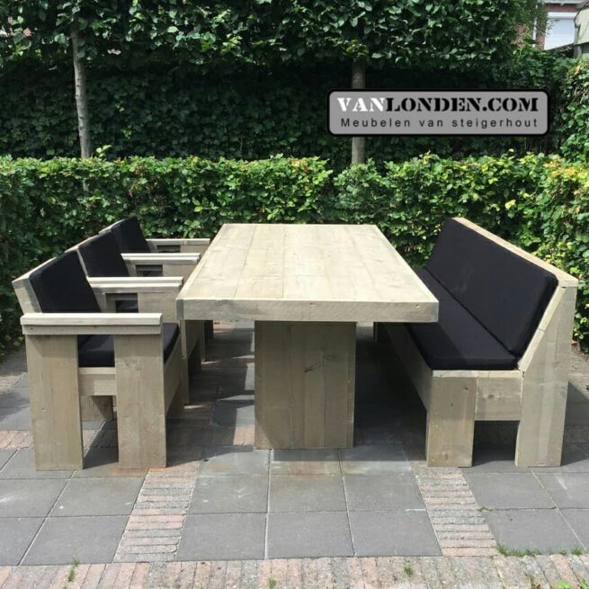 Steigerhouten eettafel Oswald (Steigerhouten eettafels online bestellen)