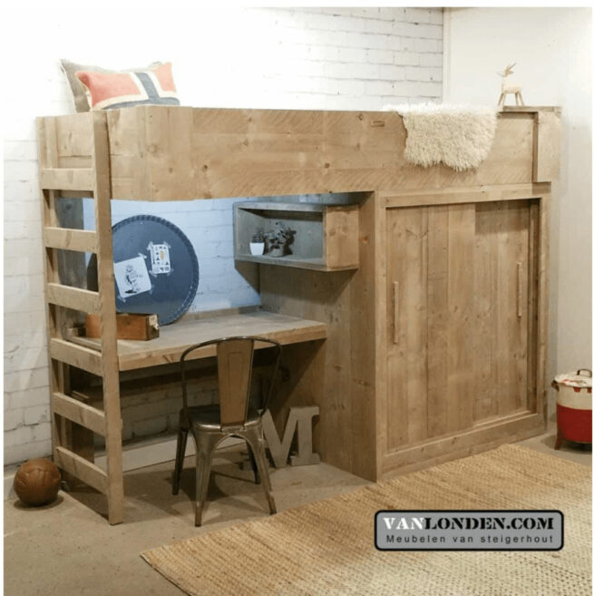 Steigerhouten hoogslaper Edwin (Steigerhouten hoogslapers)