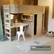 Steigerhouten hoogslaper met bureau Harry (Sale)