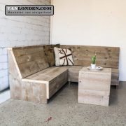 Steigerhouten actieve zit-hoekbank Anneke (Actieve steigerhouten zitbanken bestellen)