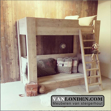 Steigerhouten stapelbed Lana (Stapelbedden)