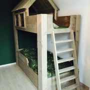 Steigerhouten stapelbed Ties (Stapelbedden)