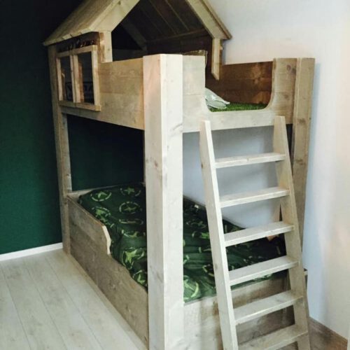 Steigerhouten stapelbed Ties (Stapelbedden)