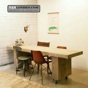 Steigerhouten tafel op wielen Arjan (Steigerhouten eettafels online bestellen)