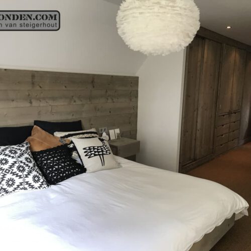 Steigerhouten zwevend tweepersoonsbed Gabriëlle (Steigerhouten tweepersoonsbedden)