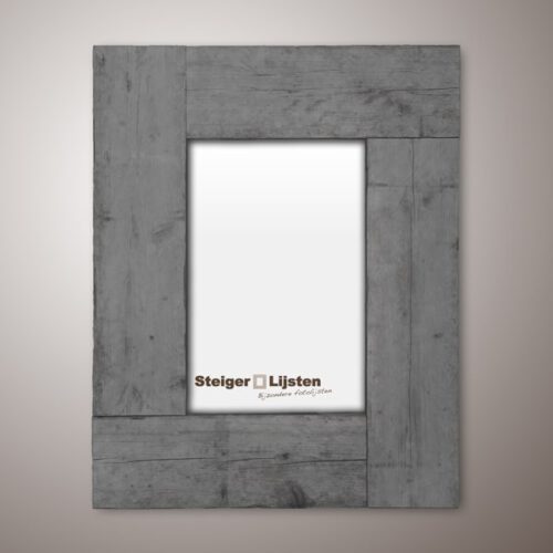 Steigerlijst grey wash breed (Brede fotolijsten van steigerhout online bestellen)